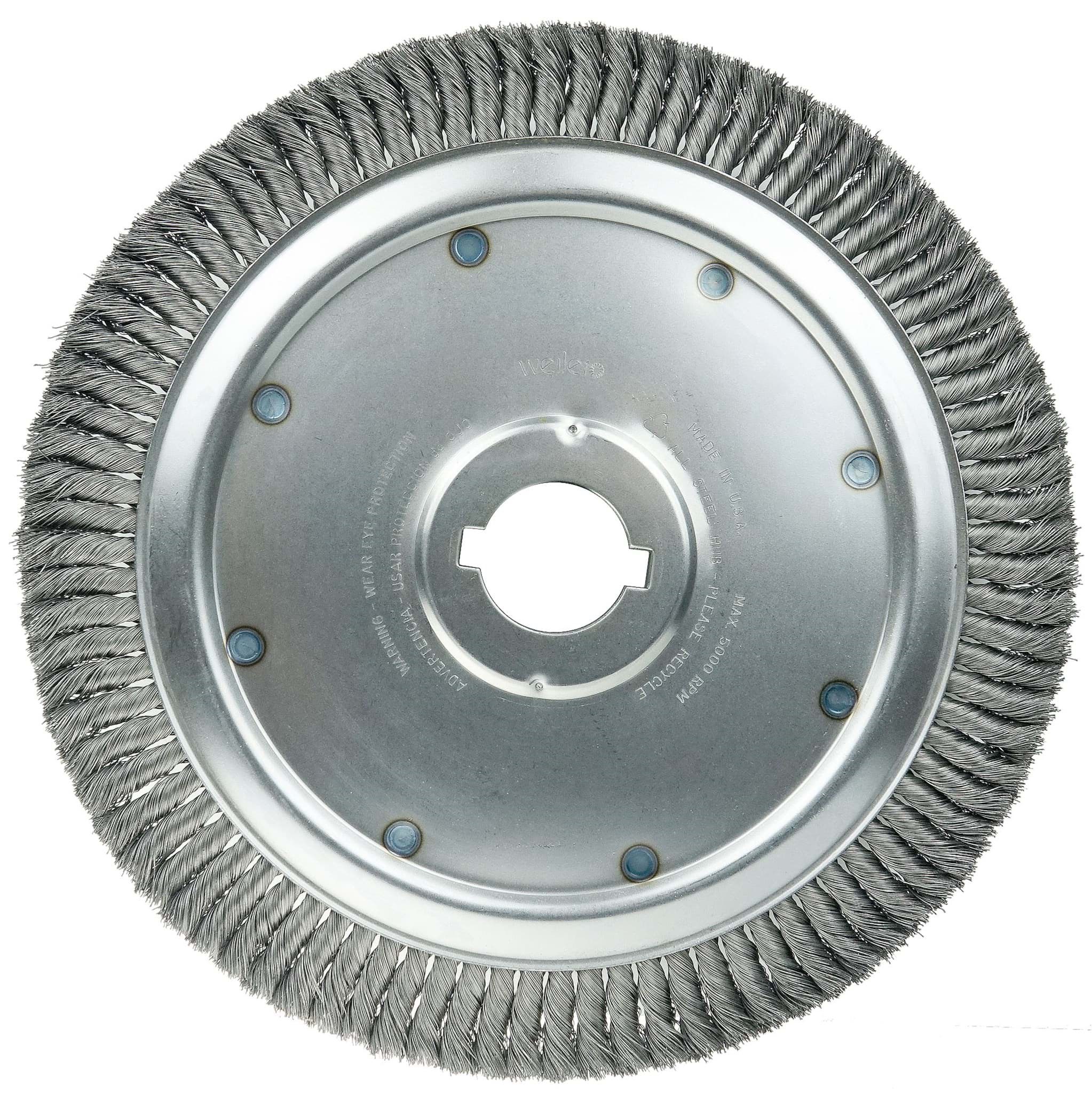 Picture of 14" Extra High Density Standard Twist Knot Wire Wheel, .016" Steel Fill, 2" Arbor Hole