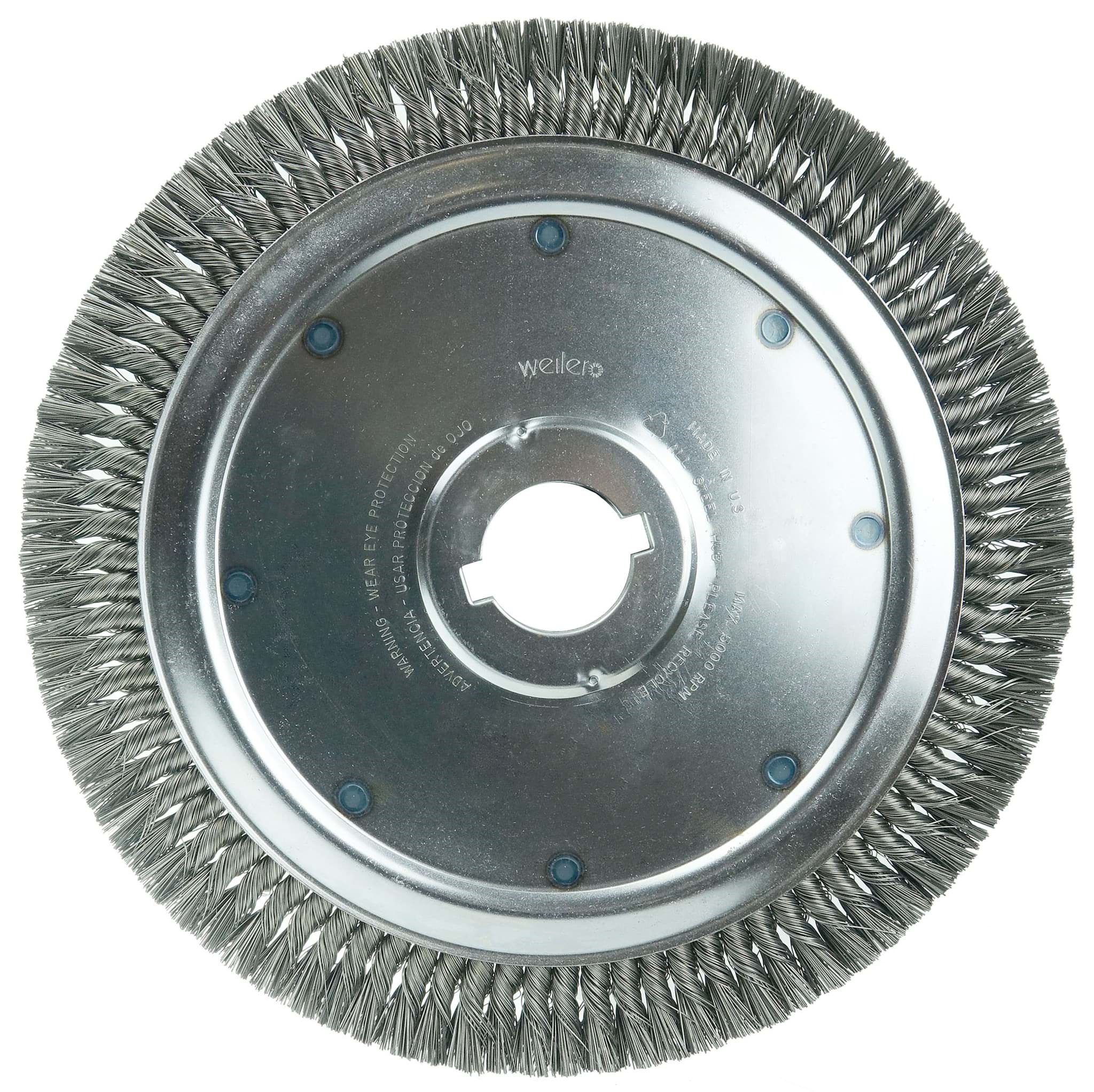 Picture of 14" Extra High Density Standard Twist Knot Wire Wheel, .020" Steel Fill, 2" Arbor Hole