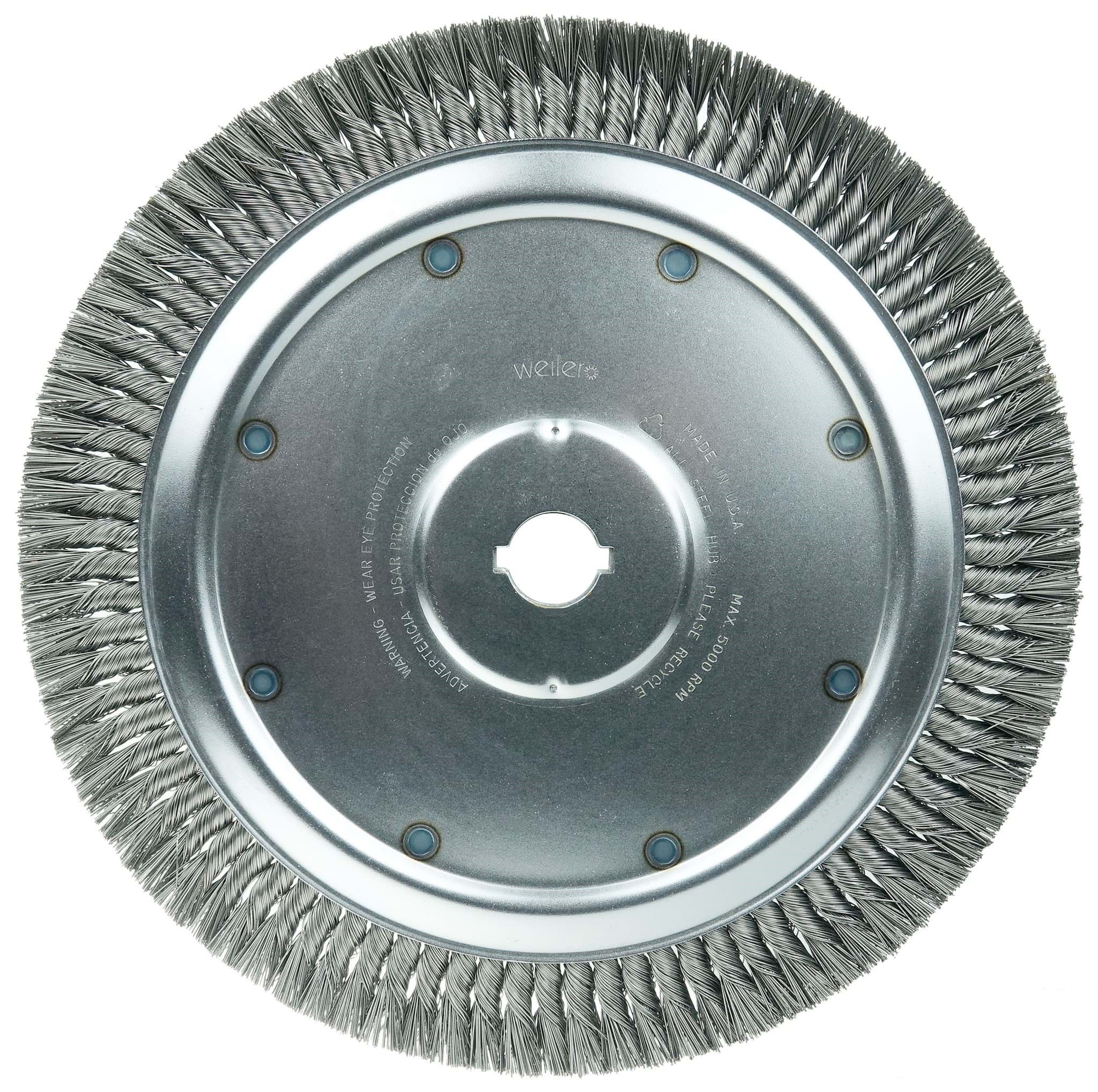 Picture of 14" Extra High Density Standard Twist Knot Wire Wheel, .020" Steel Fill, 1-1/4" Arbor Hole