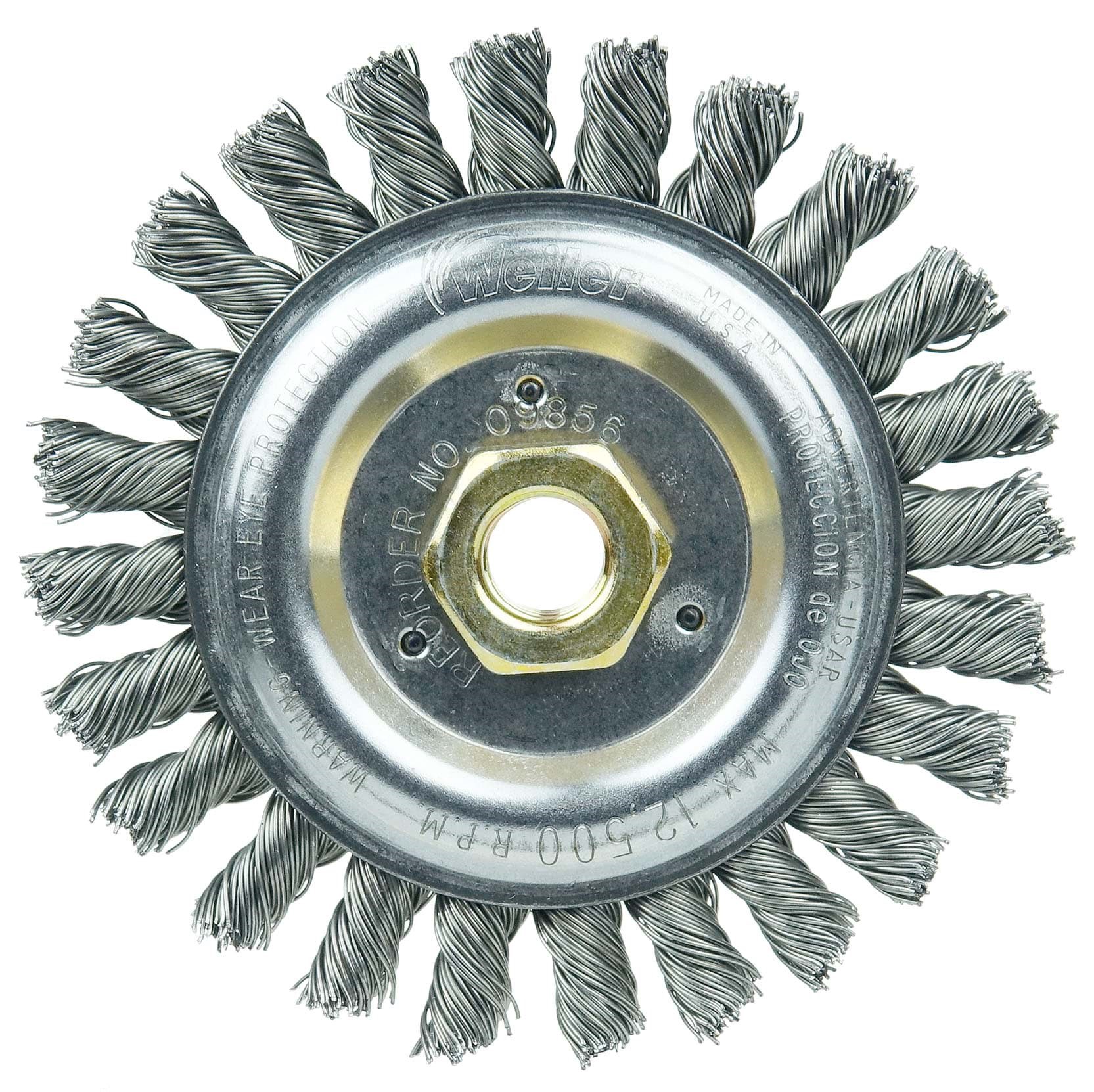Picture of Roughneck Jr. 5" Filler Pass Weld Cleaning Brush, .023" Steel Wire Fill, 5/8"-11 UNC Nut