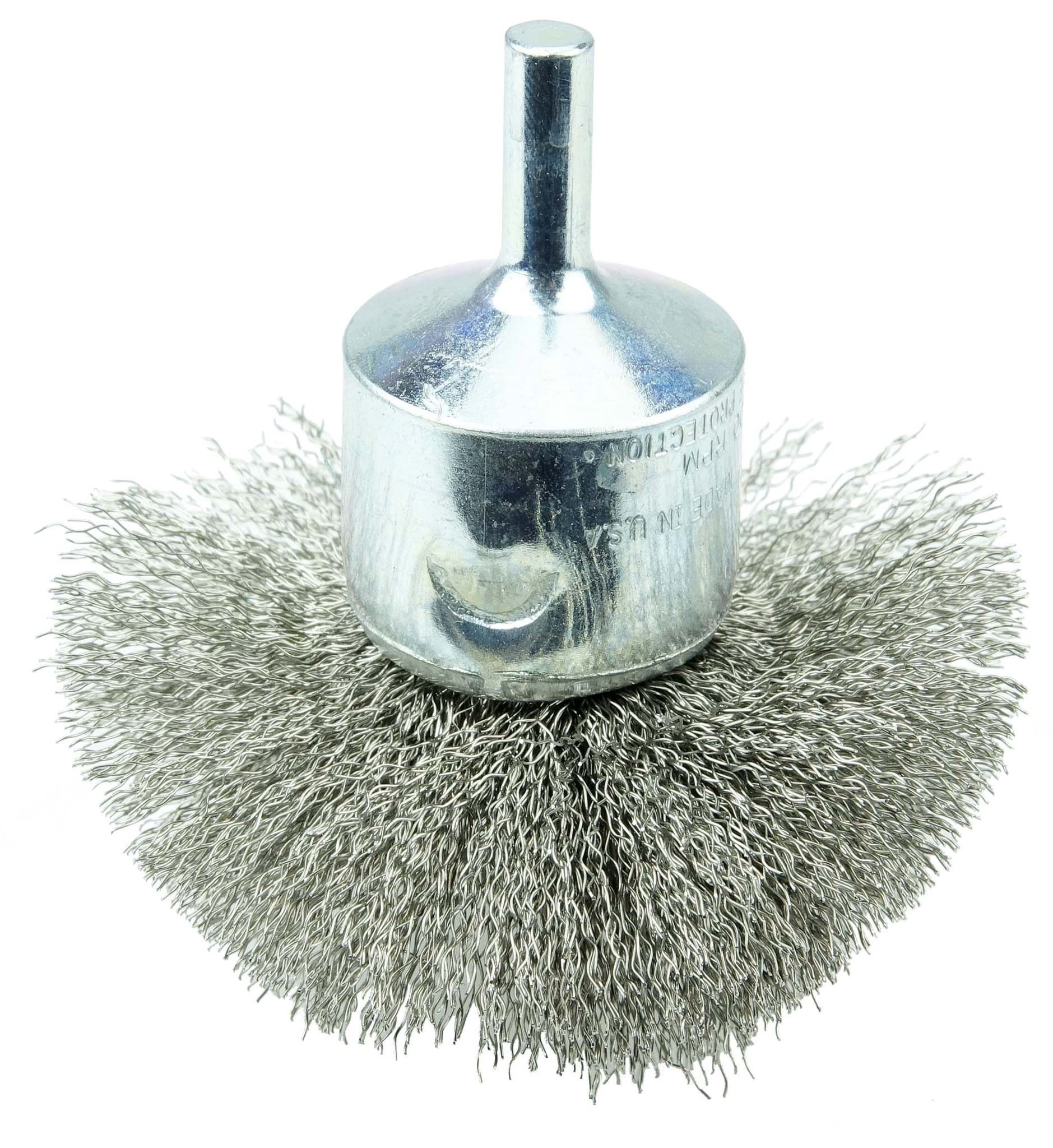 Picture of 2-3/4" Circular Flared Crimped Wire End Brush, .008" Stainless Steel Fill