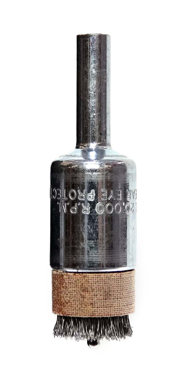 Picture of 1/2" Pilot Bonding End Brush, .004" Crimped Stainless Steel Wire Fill, 3/32"-Dia Pilot