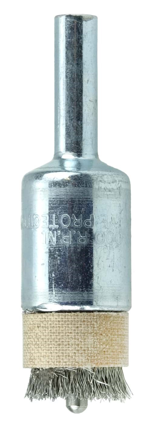 Picture of 1/2" Pilot Bonding End Brush, .004" Crimped Stainless Steel Wire Fill, 1/8"-Dia Pilot