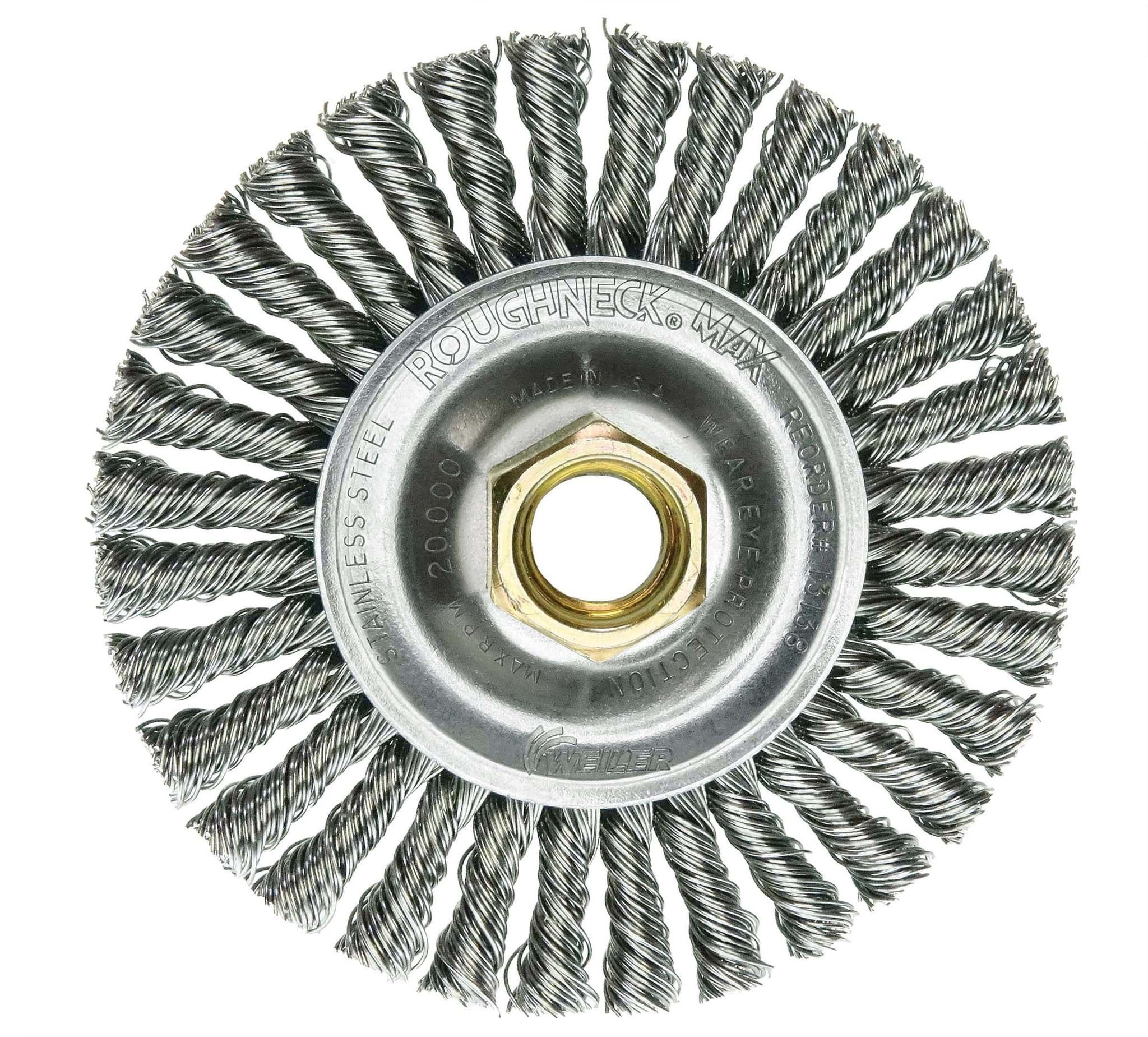 Picture of ROUGHNECK MAX 4" Stringer Bead Wheel, .020" Stainless Steel Fill, 5/8"-11 UNC Nut