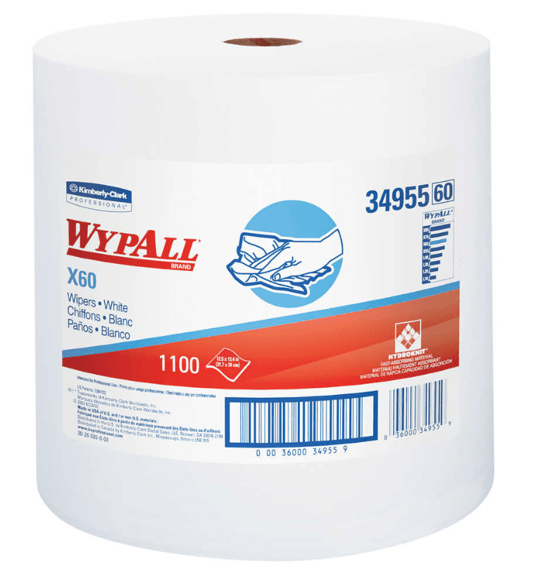 Picture of Shop Towel X60 Roll Sheet 1100 Wypall - White