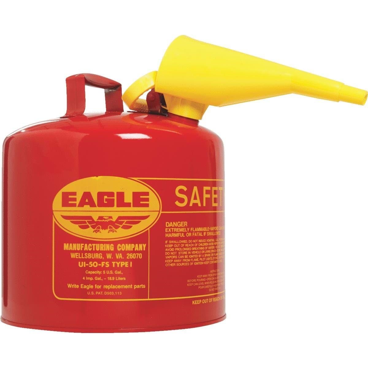 Picture of Safety Can Type I w/ Funnel Eagle – 5gal. 