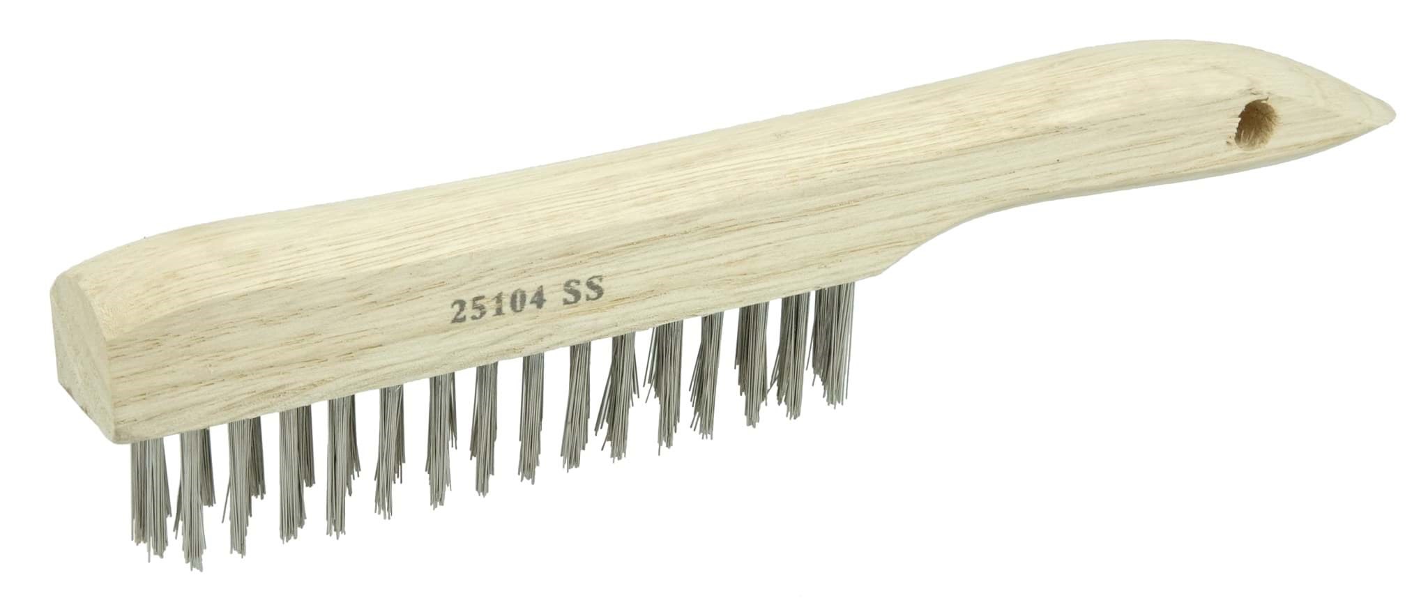 Picture of Vortec Pro Scratch Brush, .012 Stainless Steel Fill, Shoe Handle, 4 x 16 Rows