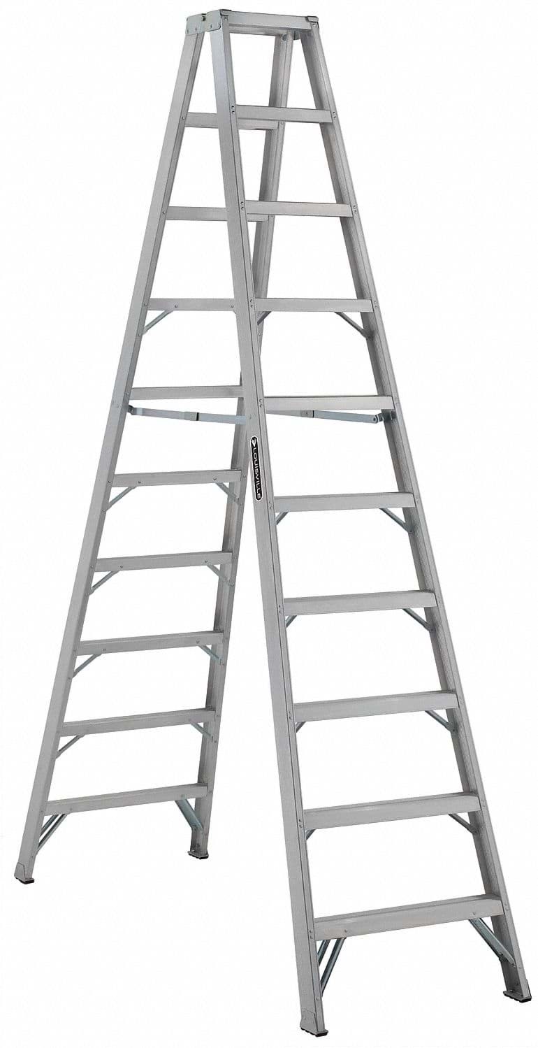 Picture of 10 ft Louisville AM1010 Aluminum Twin Step Ladder, Type IA, 300 lb Load Capacity