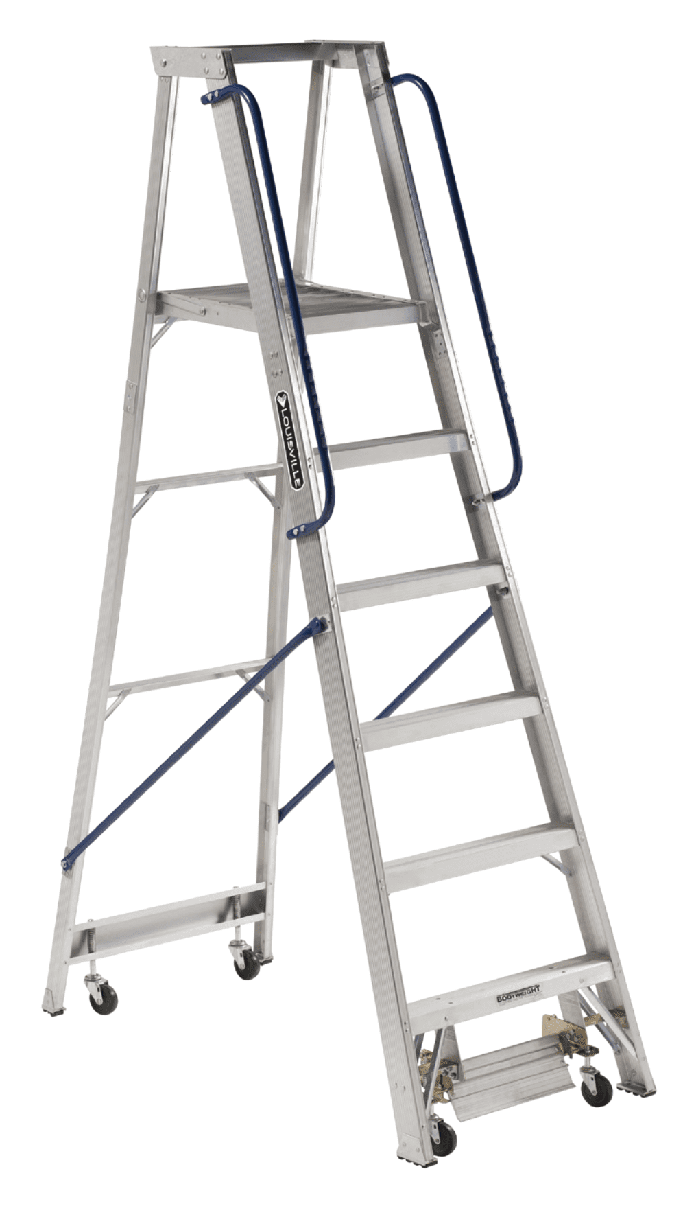 Picture of 10 ft Louisville AP5010 Aluminum Mobile Platform Ladder, Type IA, 300 lb Load Capacity