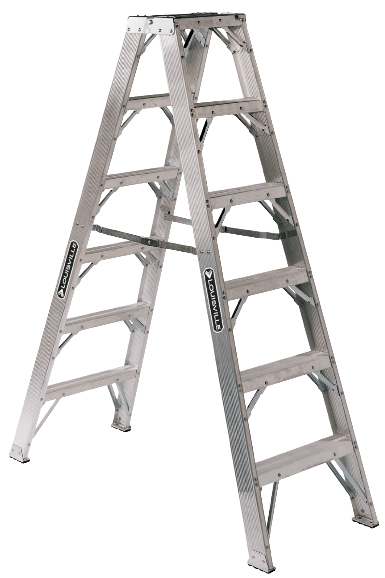 Picture of 12 ft Louisville AM1112HD Aluminum Twin Step Ladder, Type IAA, 375 lb Load Capacity