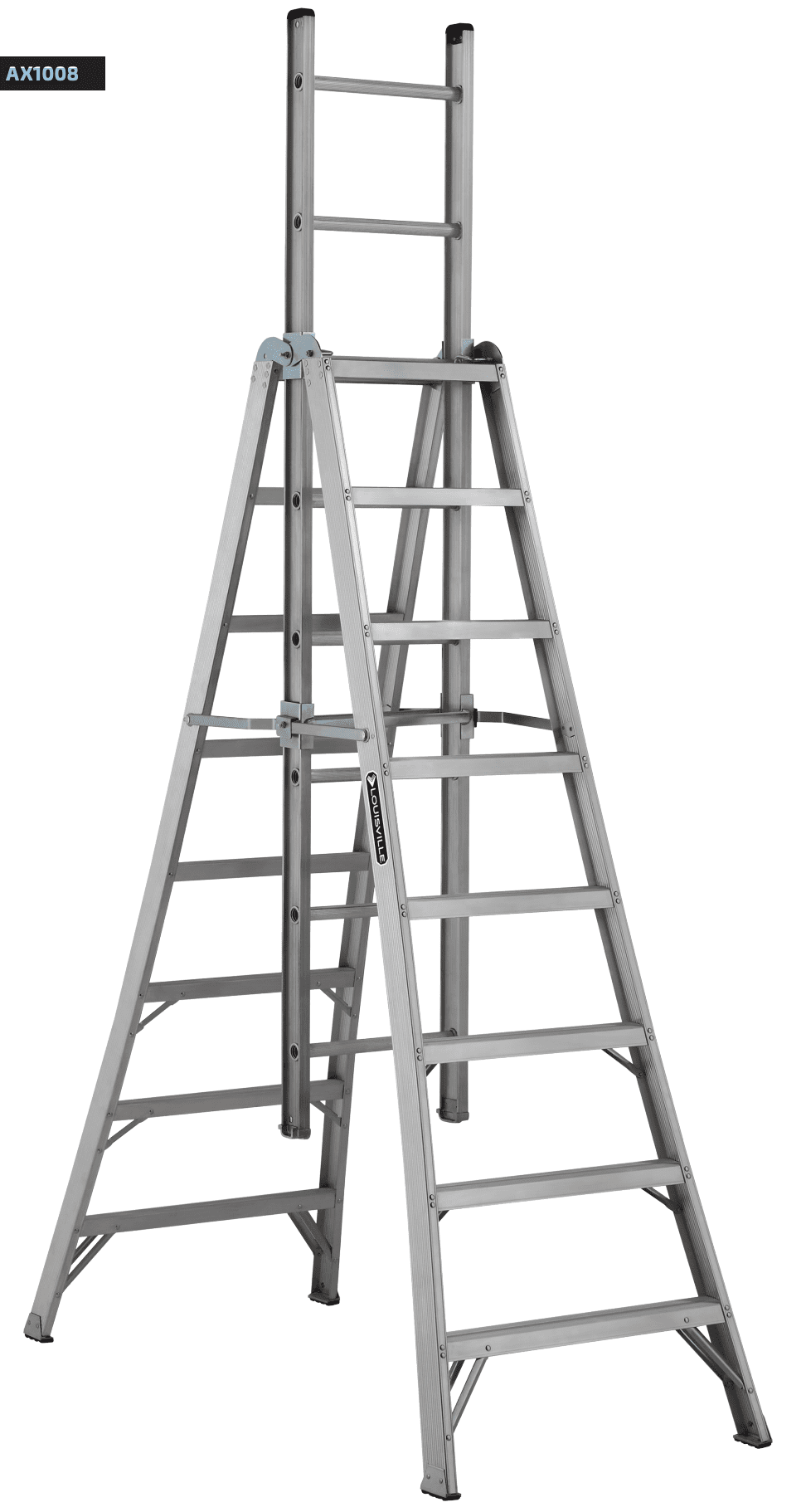 Picture of 12 ft Louisville AX1012 Aluminum Trestle Extension Ladder, Type IA, 300 lb Load Capacity