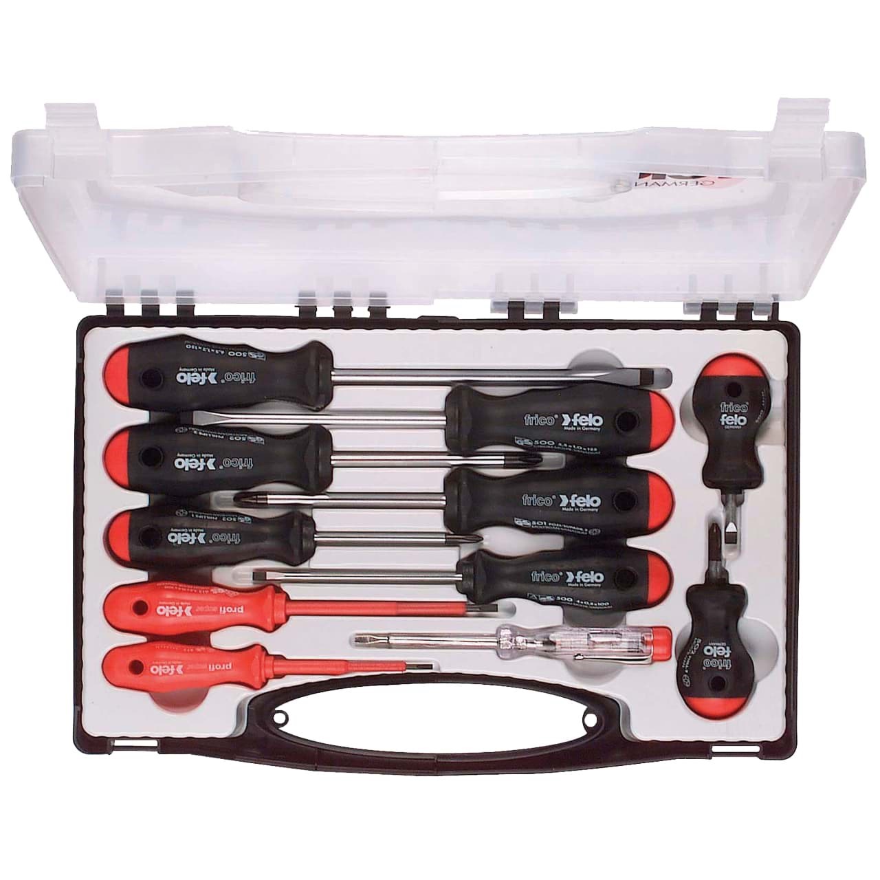 Picture of 11 pc Slotted, Phillips, & Pozidriv Screwdriver Set - 2 Component Handle with Mains Testings