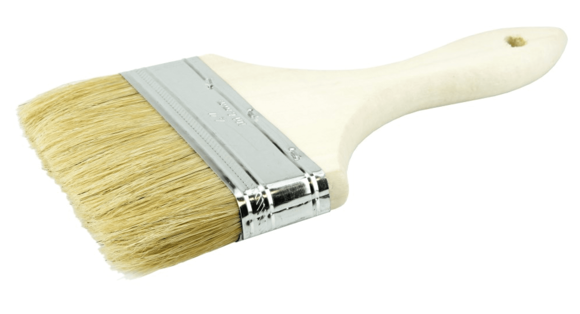 Picture of 4" Vortec Pro Chip & Oil Brush, 3/8" Thick, White Bristle, 1-3/4" Trim Length, Wood Handle