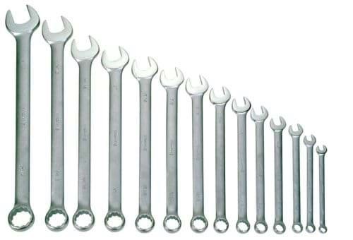 Picture of Satin Chrome Finish Wrench Set 14 Piece 1/4 - 1-1/16