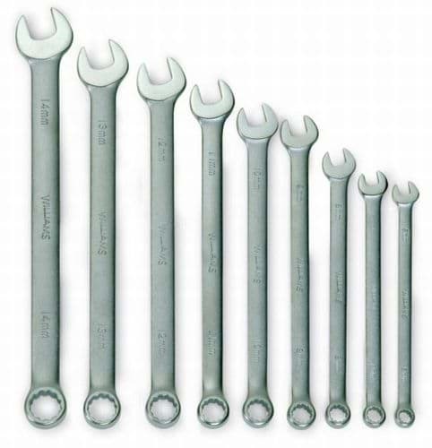 Picture of Satin Chrome Finish Wrench Set 9 Piece 6-14MM