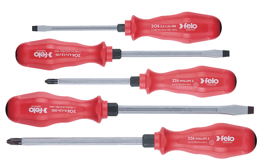 Picture of 5 pc Slotted & Phillips Screwdriver Set - PPC Handle with Metal Cap