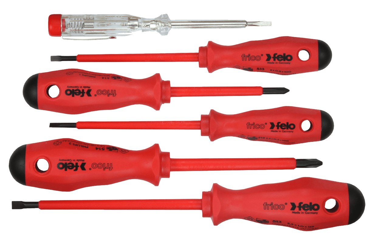 Picture of 6 pc SL & PH Insulated Screwdriver Set w/Mains Tester - 2 Component Handle