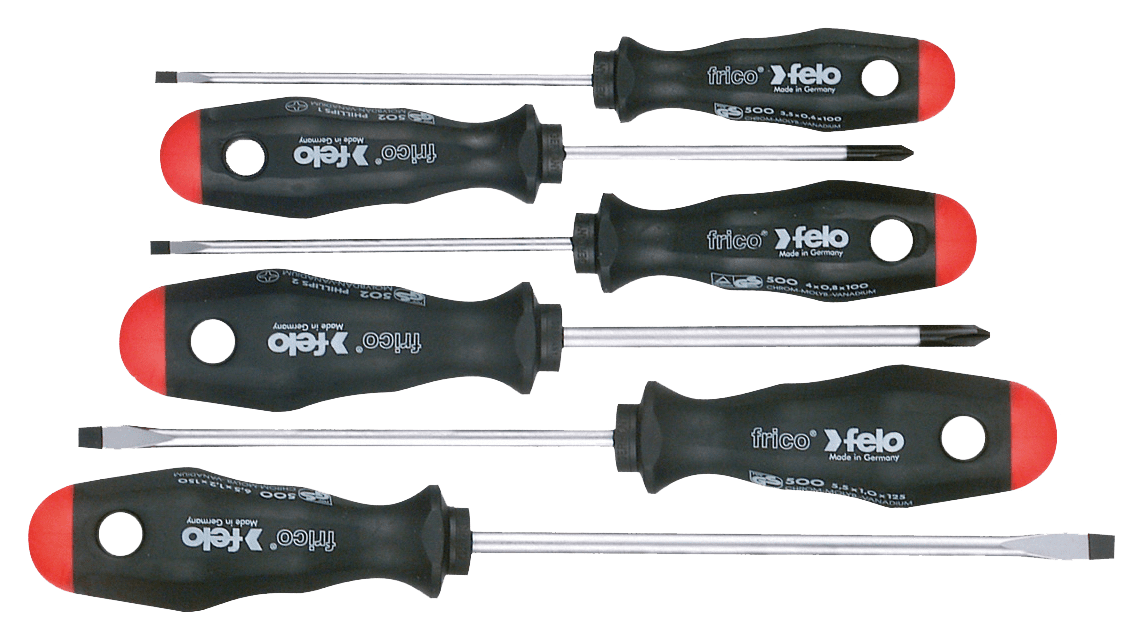 Picture of 6 pc Slotted & Phillips Screwdriver Set - 2 Component Handle