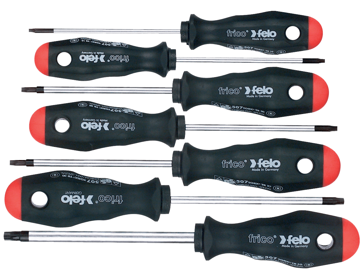 Picture of 7 Pc Tamper Resistant Torx Screwdriver Set T10-T40 - 2 Component Handle