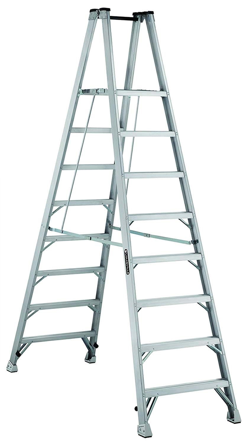 Picture of 8 ft Louisville AMP1008 Aluminum Twin Platform Step Ladder, Type IA, 300 lb Load Capacity