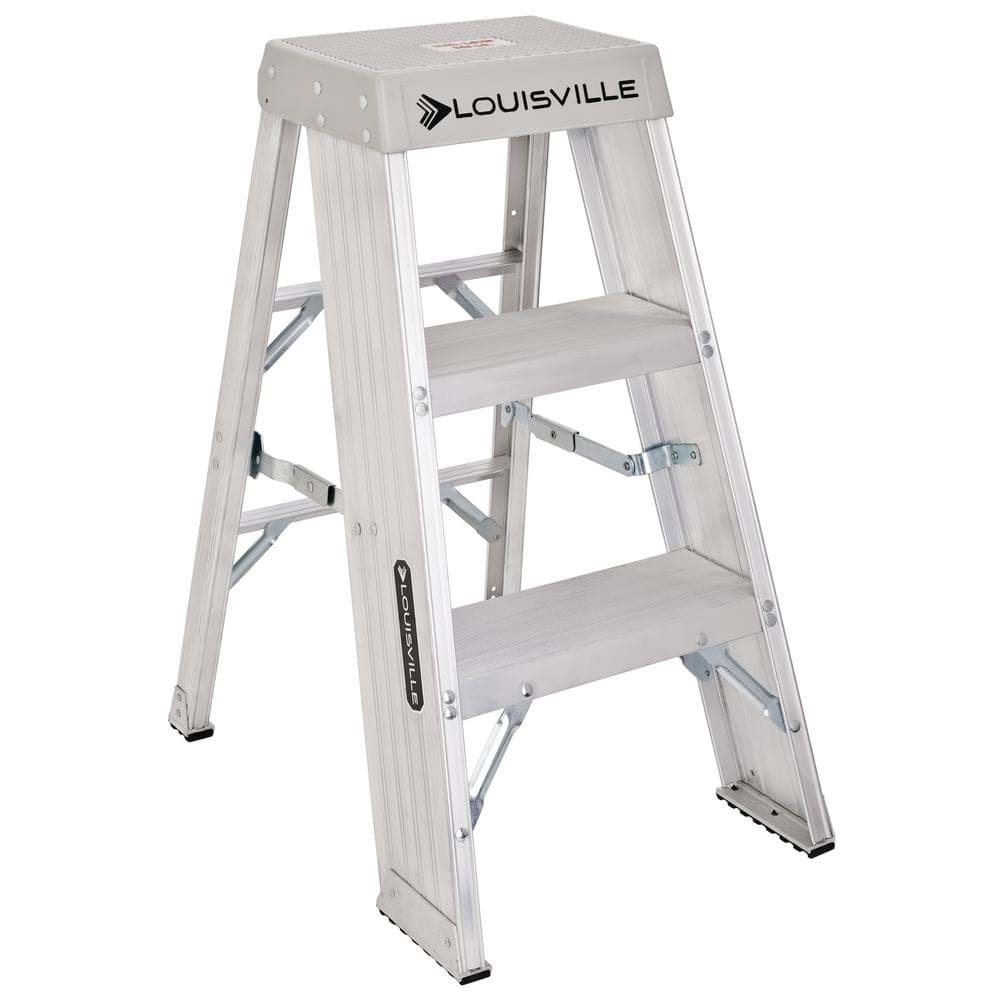 Picture of 3 ft Louisville AY8003 Aluminum  Step Stool, Type IA, 300 lb Load Capacity