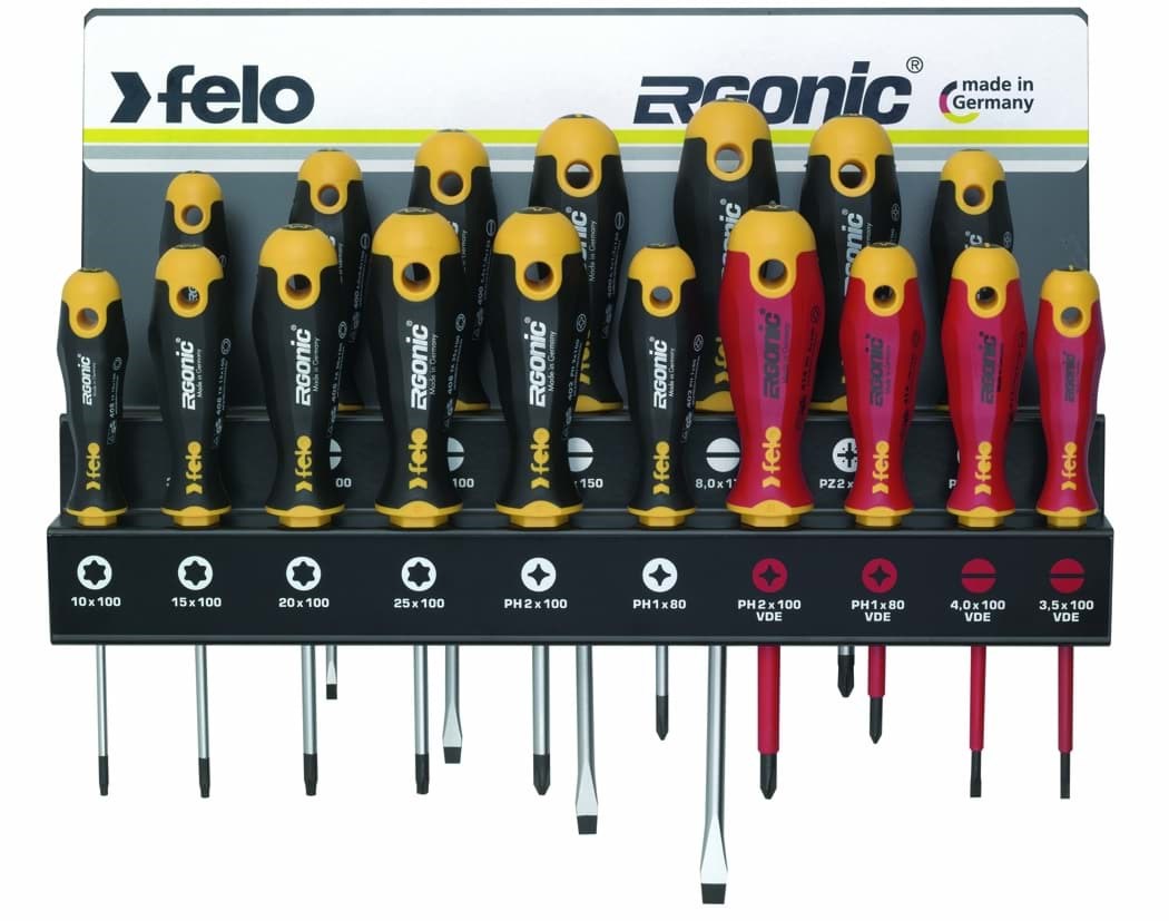 Picture of Ergonic 17 pc Screwdriver Set w/Steel Rack