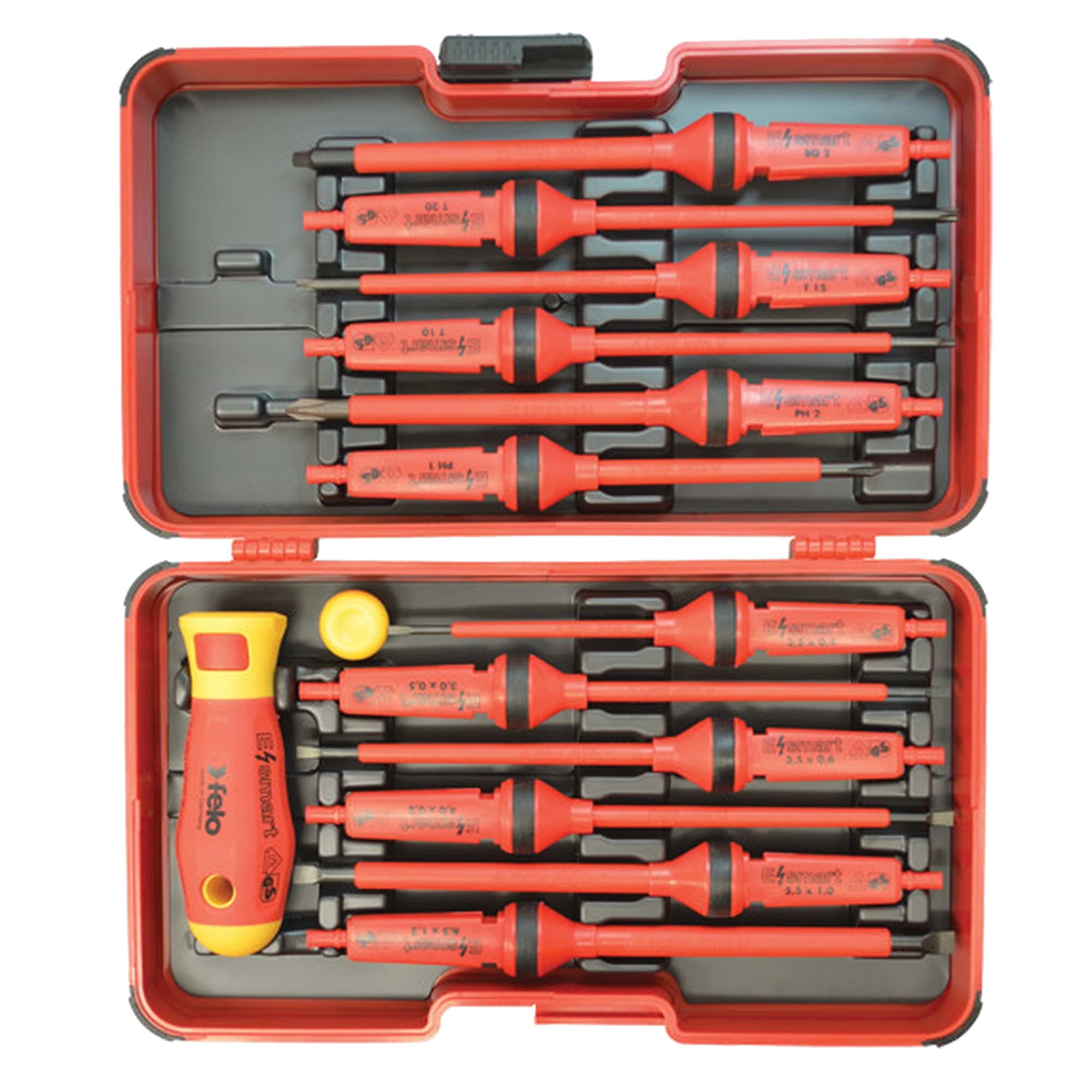 Picture of E-Smart 14 pc Square 2 Set - Slotted, Phillips, Square, Torx Tip Insulated Blades with 2 Handles