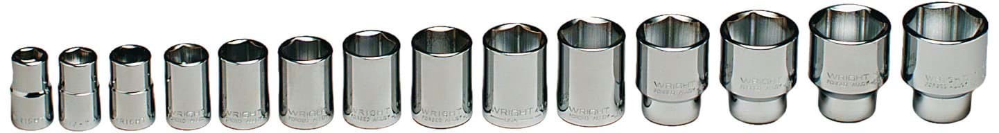 Picture of Socket Set Drive 1/2" 6 Point Wright – 14pc. 
