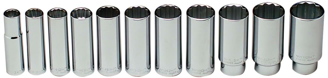 Picture of Socket Set Drive 1/2" Deep 12 Point Wright – 11pc.