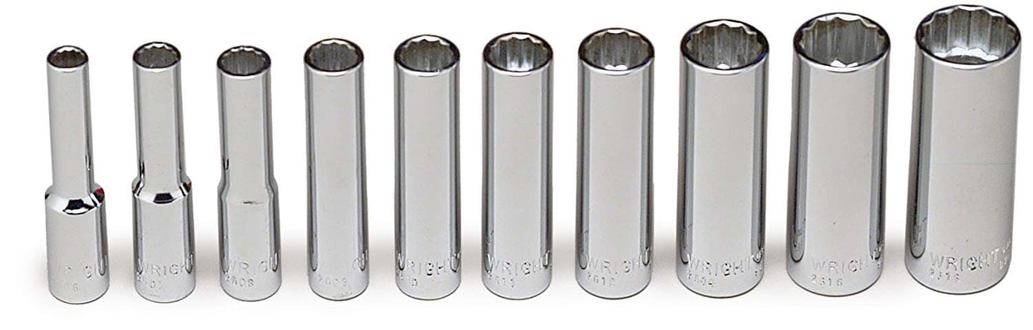 Picture of Socket Set Drive 1/4" Deep 12 Point Wright - 10pc. 