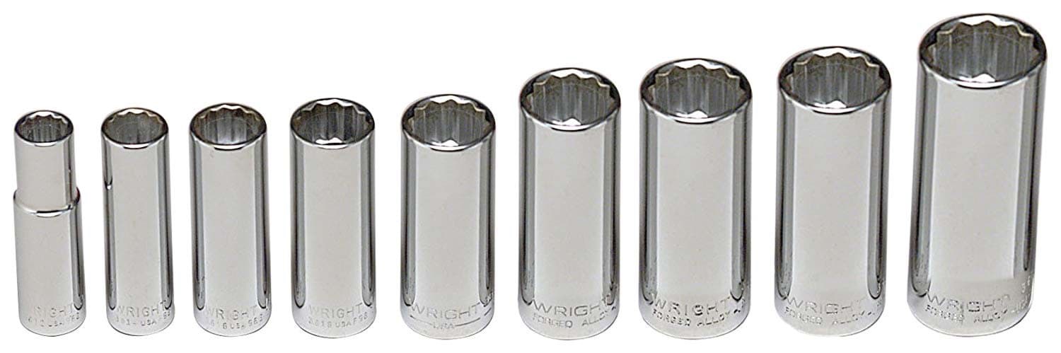 Picture of Socket Set Drive 3/8" Deep 12 Point Wright – 9pc. 