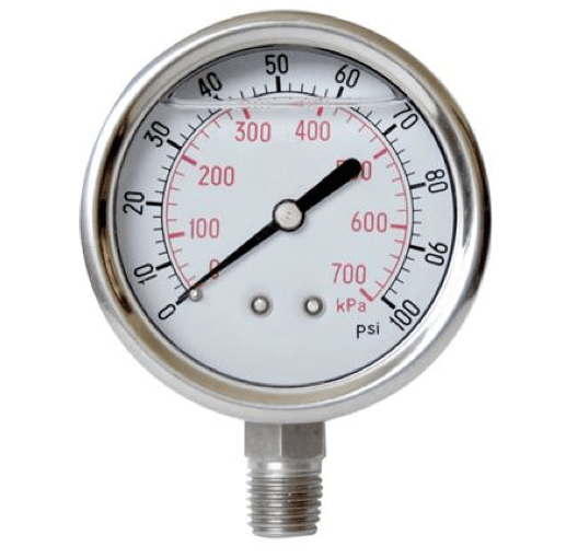 Picture of Gauge Liquid Filled 4" Steel Stainless - 15Kpsi