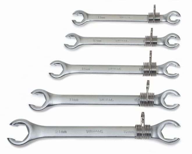 Picture of Tools at Height, 5 Piece Double Head Flare Nut Wrench Set,  6 Point,  Metric, In Pouch – 50001   1.43 Lbs.