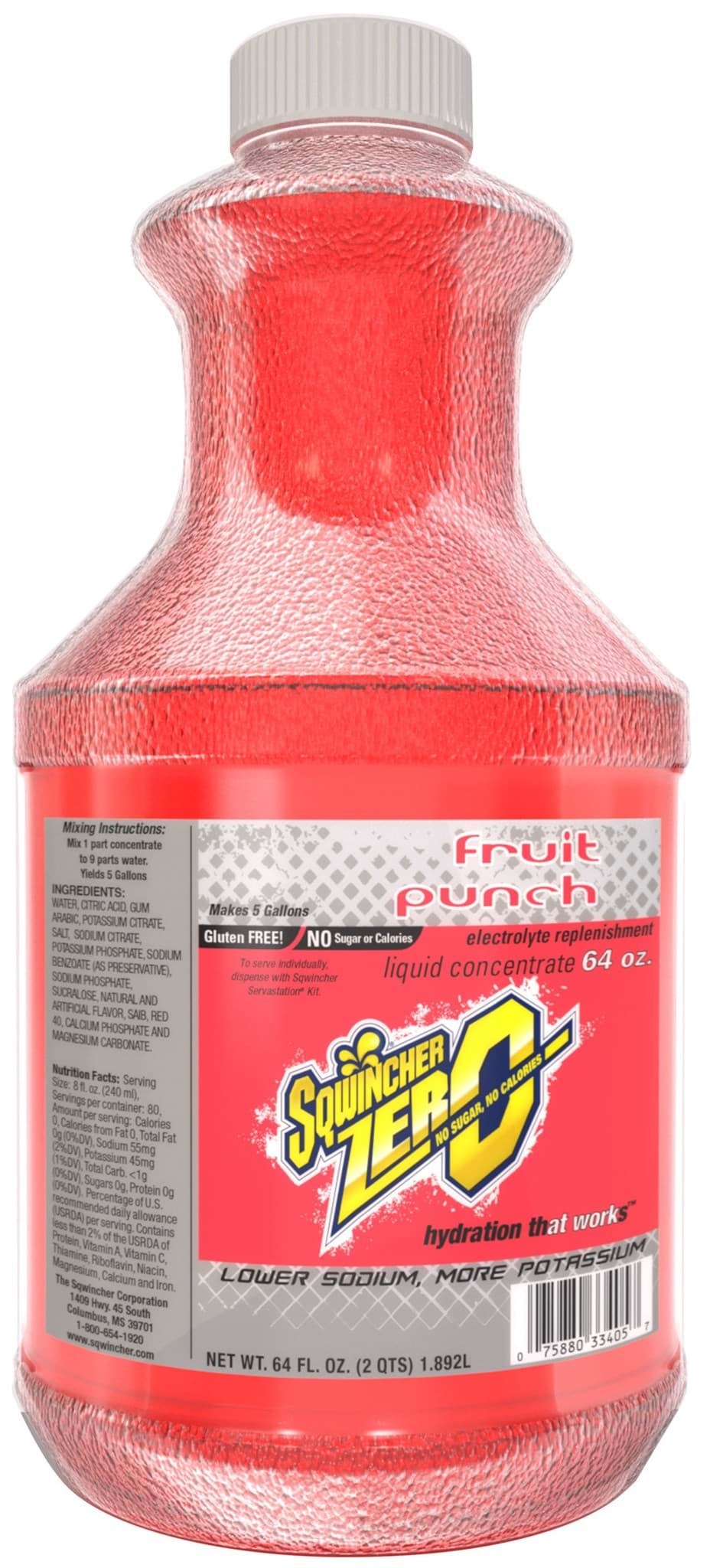 Picture of Sqwincher 64oz Zero Fruit Punch Liquid Concentrate - 6 ct.
