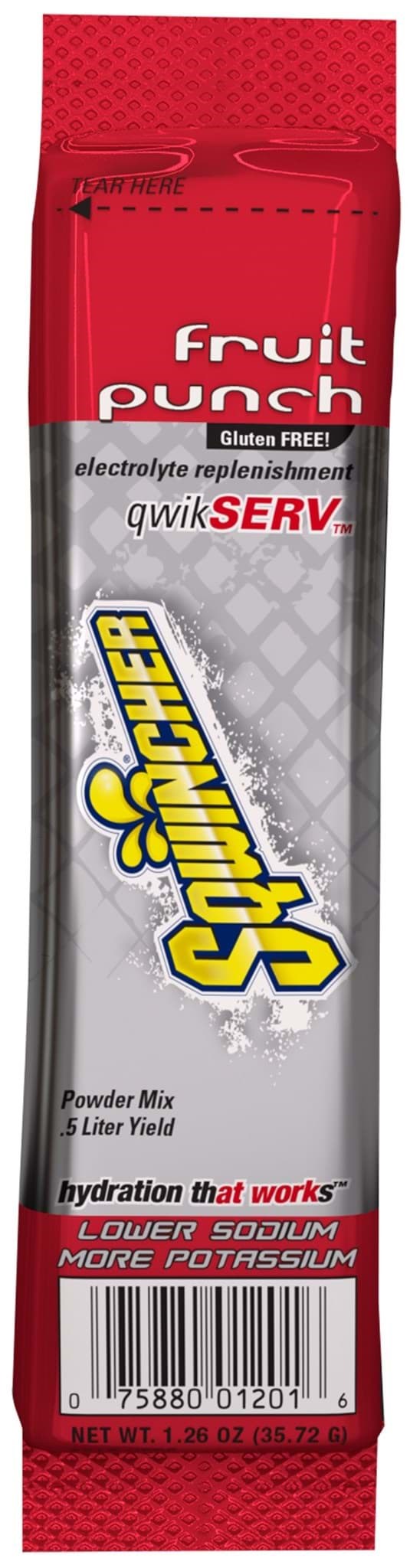 Picture of Sqwincher Qwikserv Fruit Punch Powder Pack Electrolyte Drink Mix - 96 ct.