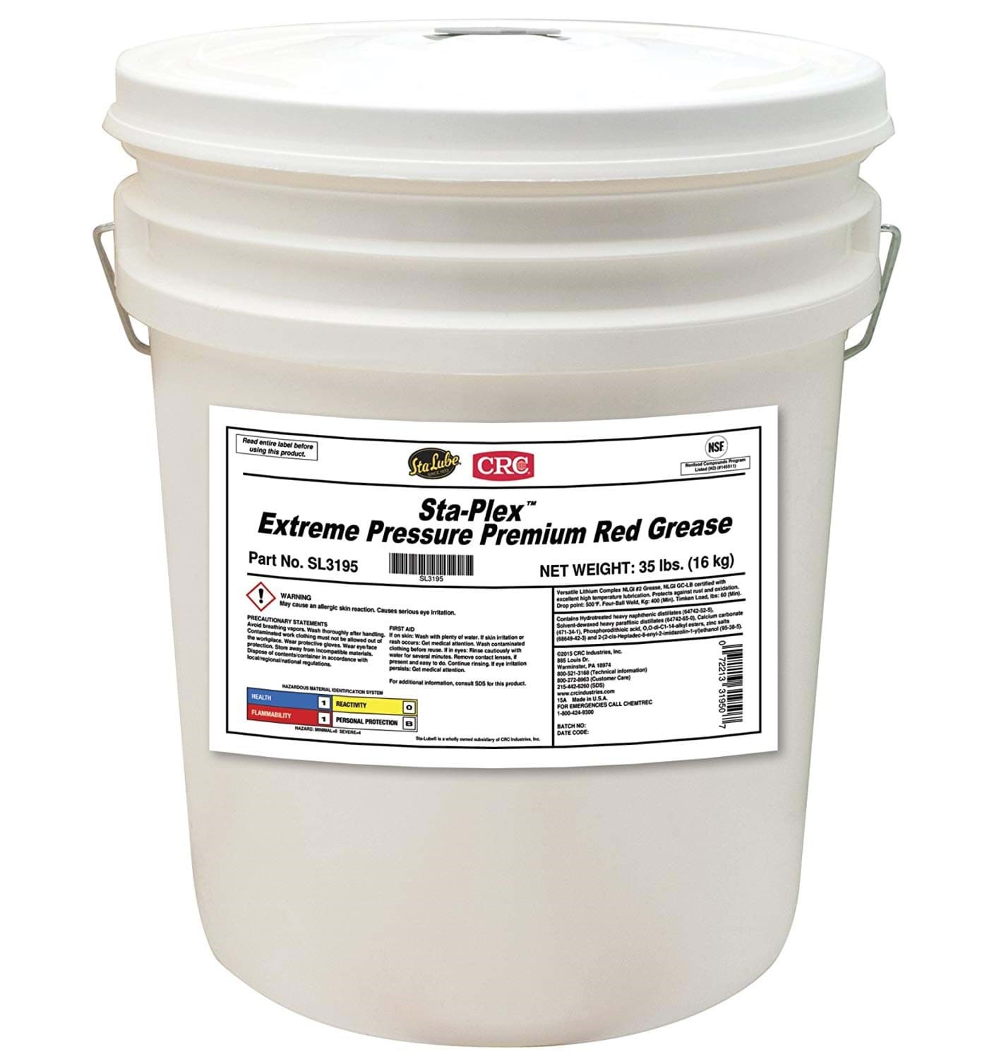 Picture of Sta-Plex Extreme Pressure Premium Red Grease, 35 Lbs
