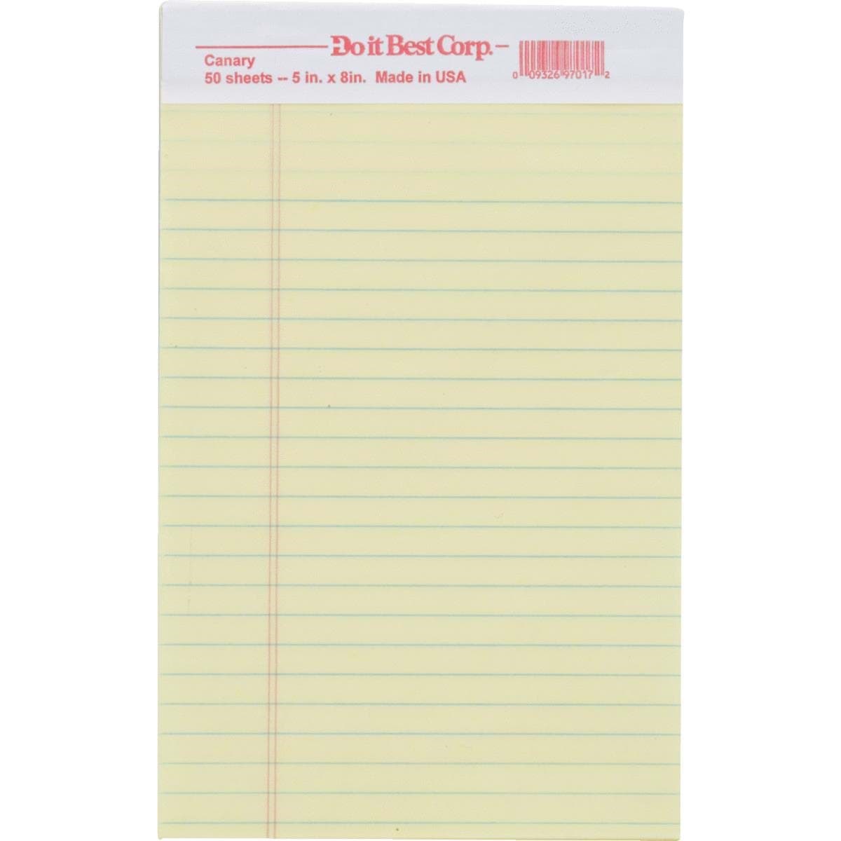 Picture of Staples Yellow Legal Pad - 5" x 8"
