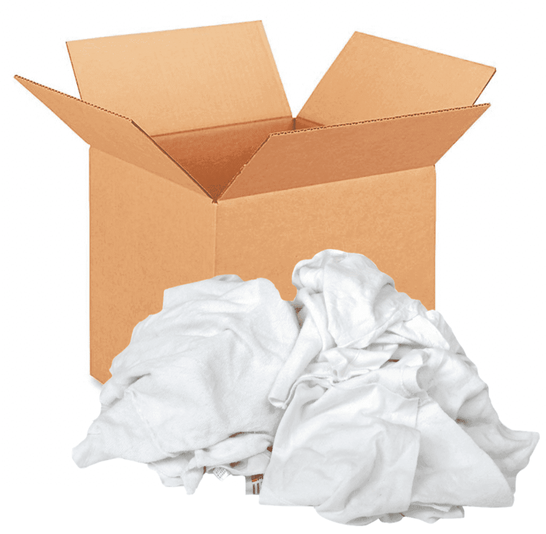Picture of Recycled White T-Shirt Box Rags - 25 pound
